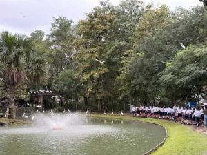 Mais de 140 crianças atendidas pela FAB visitam o Mangal das Garças em Belém
